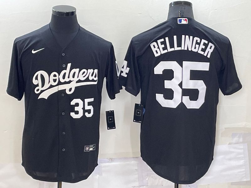 Men Los Angeles Dodgers #35 Bellinger Black Inversion Nike 2022 MLB Jersey->los angeles dodgers->MLB Jersey